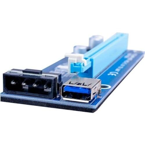 PCI-E PCI E Express 1x to 16x Riser Extender Adapter Card with 60cm USB 3.0 Cable Power For Bitcoin 250set/lot