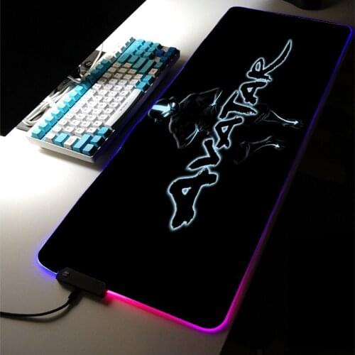 Hot Oriental Style Anime RGB LED Light Gaming Accessories Black MousePad Large Keyboard Non-Slip Desk Mat Game Mousemat for LOL