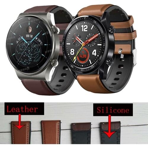 10pcs 22mm Watchband For Huawei GT 42mm 46mm /GT2 46mm /GT2 Pro Smart Watch Accessories Silicon Leather Bracelet Wholesale Strap
