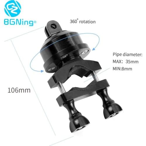 Helmet 360 Degree Automatic Rotation Base Mount Adapter for 22-32mm Arm Tube for Gopro 8 7 6 5 4Session yi Cycling Skydiving Ski