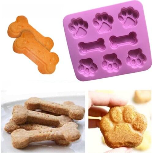 Zollor Creativity Silica Gel Cake Mold Bone Dog Footprints DIY Baking Mould Chocolate Dessert Cake Ice Cream Mould Kitchen Tool