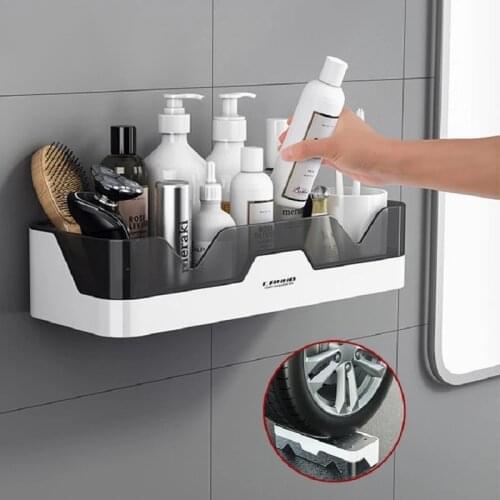 Bathroom Rack Punch-Free Wall-Mounted Kitchen Bathroom Toilet Wall Toothbrush Cosmetic Storage Accessories Tools Home organizer