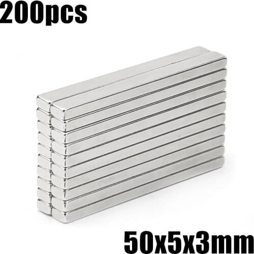200pcs F50x5x3mm Super Powerful Strong Rare Earth Block NdFeB Magnet Neodymium N35 Magnets F50*5*3mm- Free Shipping