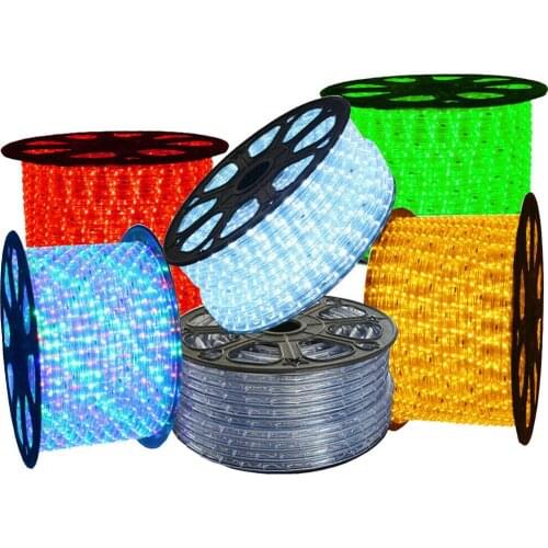 220V 240V LED Rope Tube String Fairy Lights Xmas Multi Rainbow Neon Strip Waterproof Outdoor Garden Lamp + EU Plug
