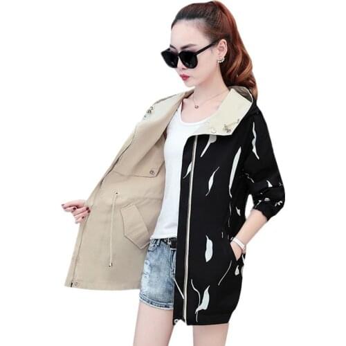 YAGENZ Spring Autumn Hooded Trench Coat Women Clothes Plus Size Both faces wear Windbreakers Coat Femme Sobretudo Feminino 648