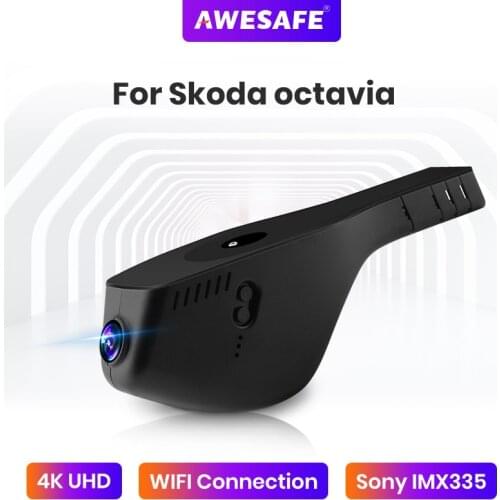 AWESAFE Dash Cam 4K Ultra HD Night Vision Driving Recorder WiFi Control For Skoda octavia a7 a5