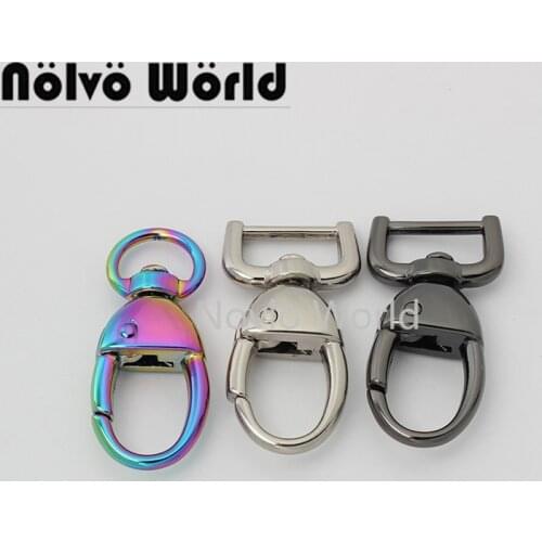 10-50 pcs 6 colors 12mm 16mm 0.5" rose gold top ending swivel snap hook clasp metal clasps clips for bag handbag making supplier