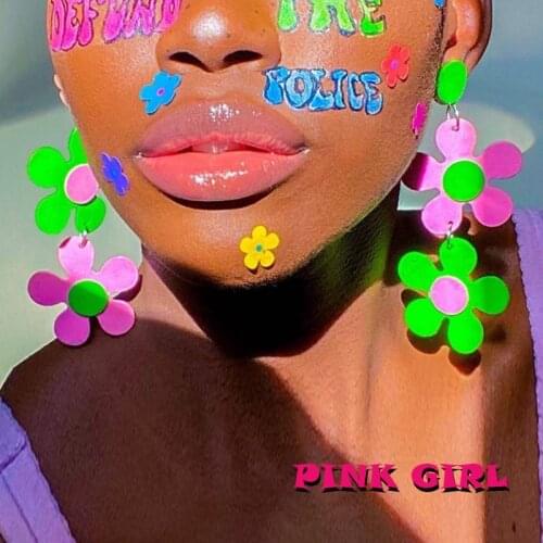 Y2K Jewelry Pink Flower Earrings for Women Acrylic Harajuku Rainbow Color Vintage Earrings Charms 90s Aesthetic Gifts New 2021