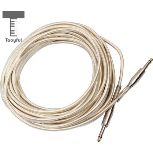 15m 1/4'' Jack 6.35mm Mono Male to Male Audio Cable for Electric Guitar