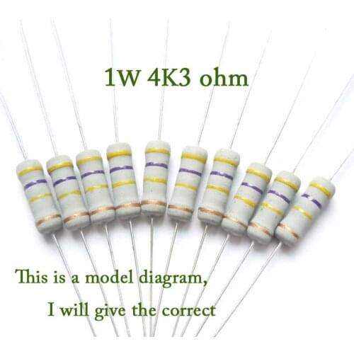1w 4.3k 4.7k 5.1k 5.6k 6.2k 6.8k 7.5k 8.2k 9.1k 10k 12k 15k 18k 20k 22k Ohm Resistance Original New Metal Oxide Film Resistors