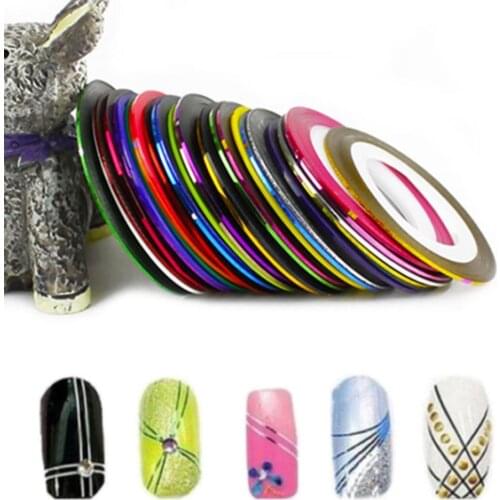 30 Pcs Matte Nail Art Striping Tape Set Glitter Multi-color Adhesive Line Stickers Manicure Art Decoration набор для маникюра