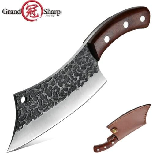 6.3'' Boning Knife Handmade Forged Stainless Steel Kitchen Cleaver Chef Serbian Knives Hunting Outdoor Knife Tools GRANDSHARP