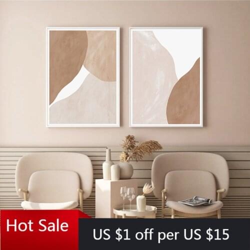Abstract Bohemia Beige Color Canvas Painting Geometric Poster Print Wall Art Decor Pictures For Home Living Room Decorative