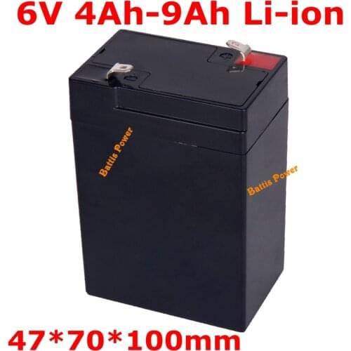 Lithium 6V 4.5AH Storage Batteries li-ion 4AH 5AH 6Ah 7ah 8Ah 9ah not Lead Acid for Children Electric Car Electronic led Lights