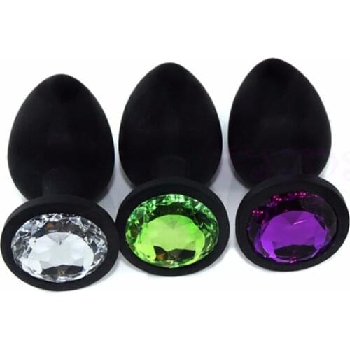 Small Size Stainless Steel+Crystal Metal Anal Sex Toys Plug Massage Booty Beads Crystal Adult Products Butt Plug For Women Man