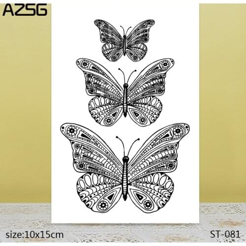 AZSG Three Similar Butterflies Clear Stamps/Seals For DIY Scrapbooking/Card Making/Album Decorative Silicone Stamp Crafts