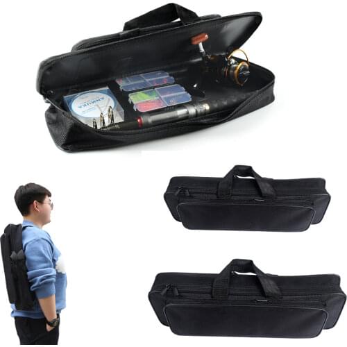 Large Capacity Fishing Bag Waterproof Oxford Cloth Multifunctional Lure Waist Pack Portable Outdoor Fishing Tackle Bags Black