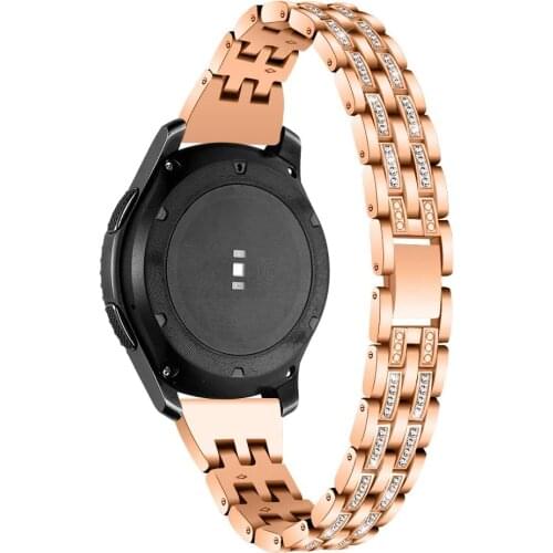 20mm 22mm Diamond Metal Strap for Samsung Watch 3 41mm 45mm for Galaxy Watch 42mm 46mm Stainless steel WatchBand For Amazfit GTR