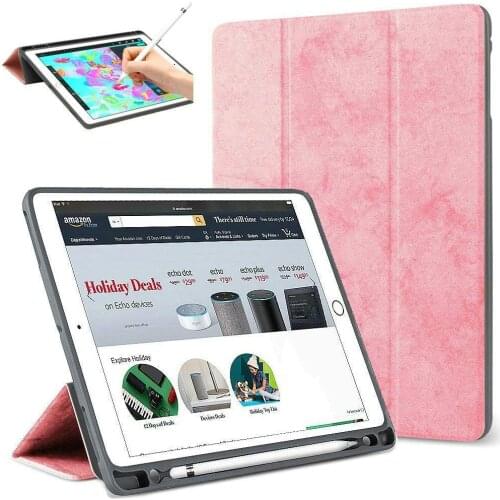 For iPad Pro 12.9 2017/2015 Case Pencil Holder,Smart Cover Trifold Stand Auto Sleep/Wake Protective Case for iPad Pro 12.9 2020