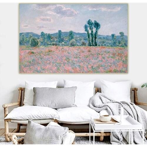 Citon Claude monet《Poppy Field in Giverny》Canvas Oil Painting Art Poster Picture Wall Background Decor Home indoor Decoration