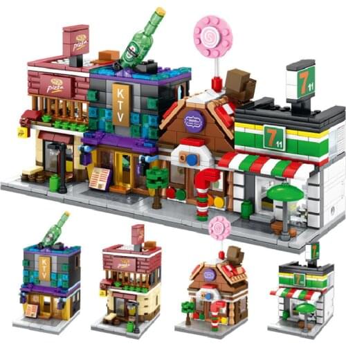 Architecture Creator City Street View Restaurants Building Blocks Store Shop House Model Brick For Children MOC Toys