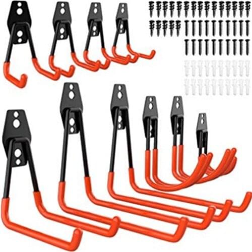 10pcs Wall Mount Metal Hooks Bike Hanger Hook High Quality Heavy Duty Garage Hook for Hanging Tools