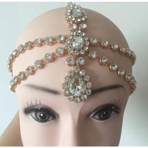 Handmade Kundan Stones Hair chain head chain head jewelry