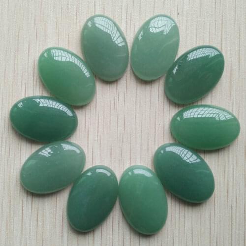 2017 fashion hot sale natural green aventurine Oval CAB CABOCHON stones beads 20x30mm 10pcs/lot Wholesale Free shipping