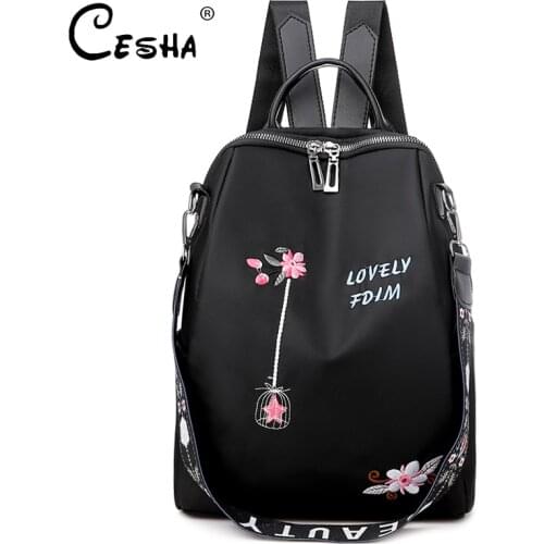 Fashion Flower Embroidery Girl Travel Backpack High Quality Durable Women Backpack Pretty Style Girls Lovely School Backpack