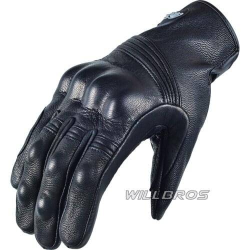 Berik Gloves Retro Fly Leather Guantes Motorcycle Motorbike Motor Street Moto Riding Black Luvas Mens