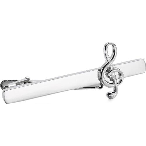 Music Tie Clip copper Business gifts Men Fashion Simple Suit Necktie Tie Clasp Clip Gentleman Tie Bar Jewelry Mens Gift