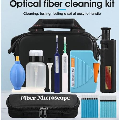 Fiber Cleaning Kit/Fiber Optic FTTH Tool Kit FTTX Network Testing Tool with Fiber Inspection Microscope etc Fiber cleaning tools