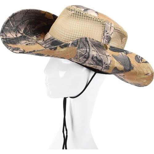 NEW 2020 Outdoor UV protection Alpine cap camouflage caps jungle hat fishing maple leaf net men Bucket Hats