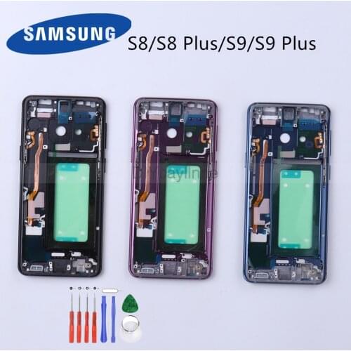 New S9 Plus Middle Frame Housing For Samsung Galaxy S8 G950 S8 Plus G955 LCD Front Frame Chassis With Small Parts+ Side Button
