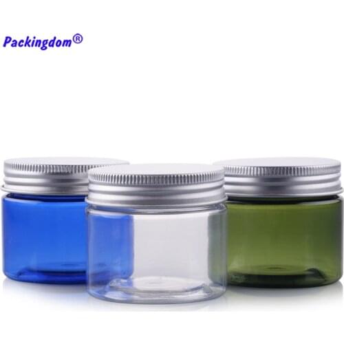 10pcs Plastic Jar Mask Pot Cosmetic Packaging Empty Aluminum Cap 50g Refillable Eyeshadow Cream Jars Food Cookie Container Tin