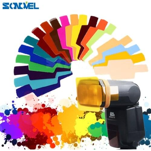 20 colour Photographic Color Gels Filter Card Lighting Diffuser for Canon Nikon Yongnuo Flash Nissin Speedlite