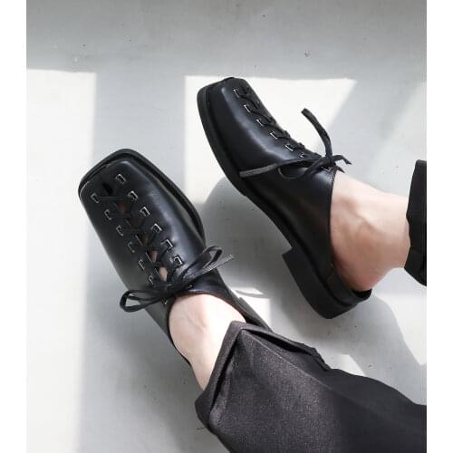 New Brand Hollow Out Men Slides Trendy Man Square Toe Slip On Sandals Cool Boy Fasthion Summer Daily Shoes