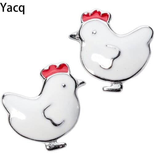 Yacq 925 Sterling silver easter chicks stud earrings animal costume fine jewelry gift women girls her daughter dropshipping HE56