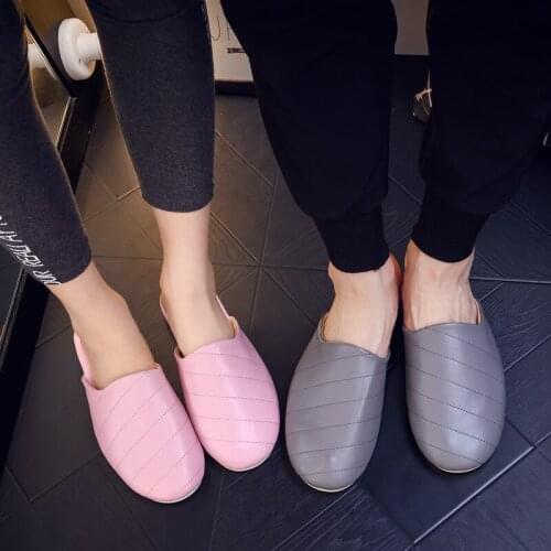 PU slippers female summer indoor home anti-skid soft bottom room office leisure bedroom dormitory sandals and slippers male