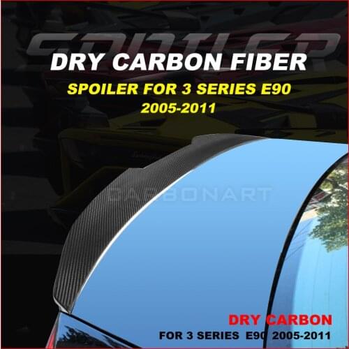 For 3 series E90 2005-2011 Dry Carbon Fiber PSM Type Spoiler trunk spoiler for bm w 3 Series E90 318i 320i 325i 2005-20111