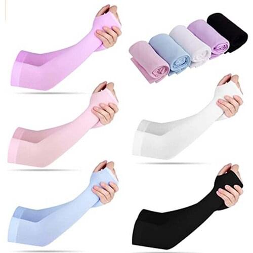 1pcs Ice Fabric Running Arm Warmers UV Protect Arm Sleeves Basketball Camping Riding Outdoors Sports Wear Protective Gear