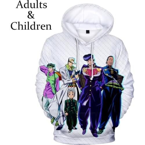Comfortable New Popular 3D JOJO kids Harajuku Hoodies men women Fashion Children Autumn boys girls Hooded children Sweatshirts