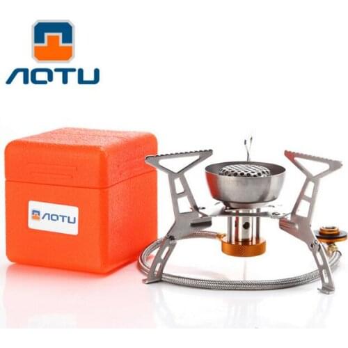 Windproof Outdoor Gas Stove Portable Split Cookware Camping Hiking Climbing Picnic Gas Burner professional stove 3200W with box