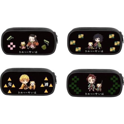 Japan Anime Demon Slayer: Kimetsu No Yaiba Kamado Nezuko Cosplay Student Pen Bag Pencil Case Cosmetic Bag Storage Bag Xmas Gifts