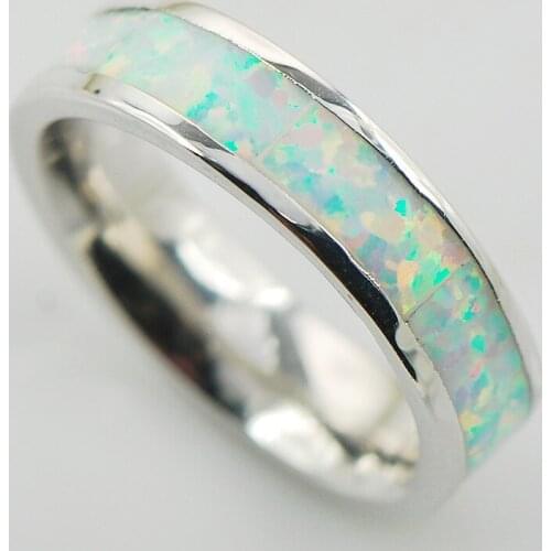 White Fire Opal Women 925 Sterling Silver Ring A27 Size 6 7 8 9 10