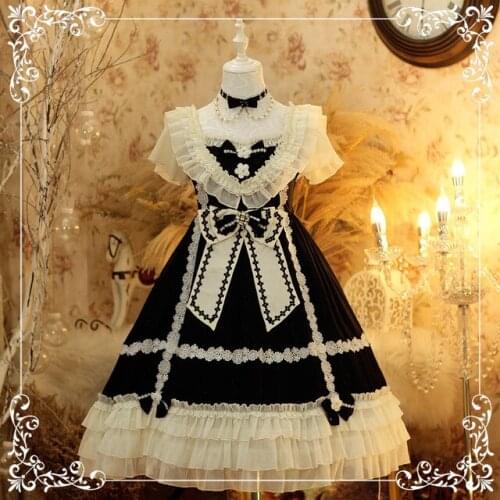 Sweet girls Cascading ruffles lolita dress Royal fairy soft sister Princess LOLITA dress female student cute gown dress F1445