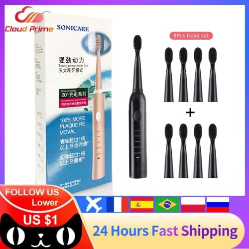 Ultrasonic Sonic Electric Toothbrush Rechargeable Tooth Brushes Washable Electronic Whitening Teeth Brush Adult Timer Toothbrush
