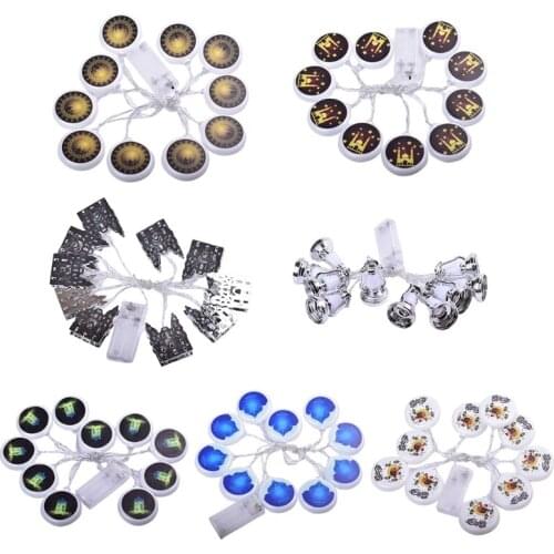 1.5m 10 LED Eid Mubarak String Lights Castle Pattern Festival Lamp Ramadan Decor R2JC