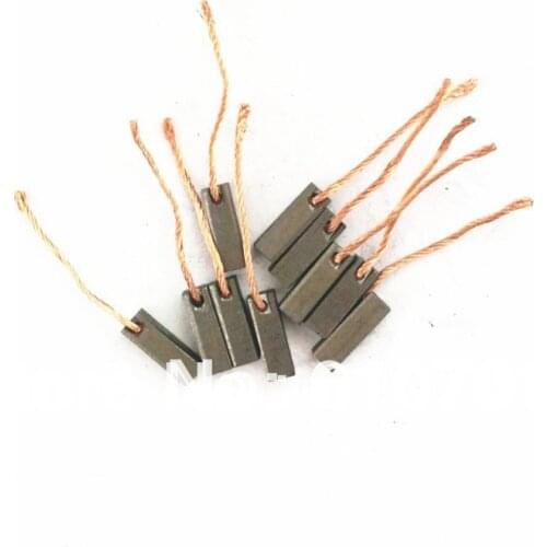 10pcs Wire Leads Electric Generator Motor Graphite 6x6x15mm Carbon Brushes Alternator Power Tool for Generic Electric Motors