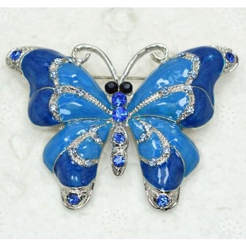 12pcs/lot Wholesale Rhinestone Enamel Butterfly Pin brooches C101884